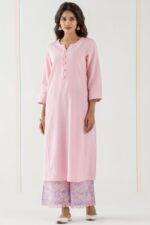 Gulbarg Pink Handloom Kurta