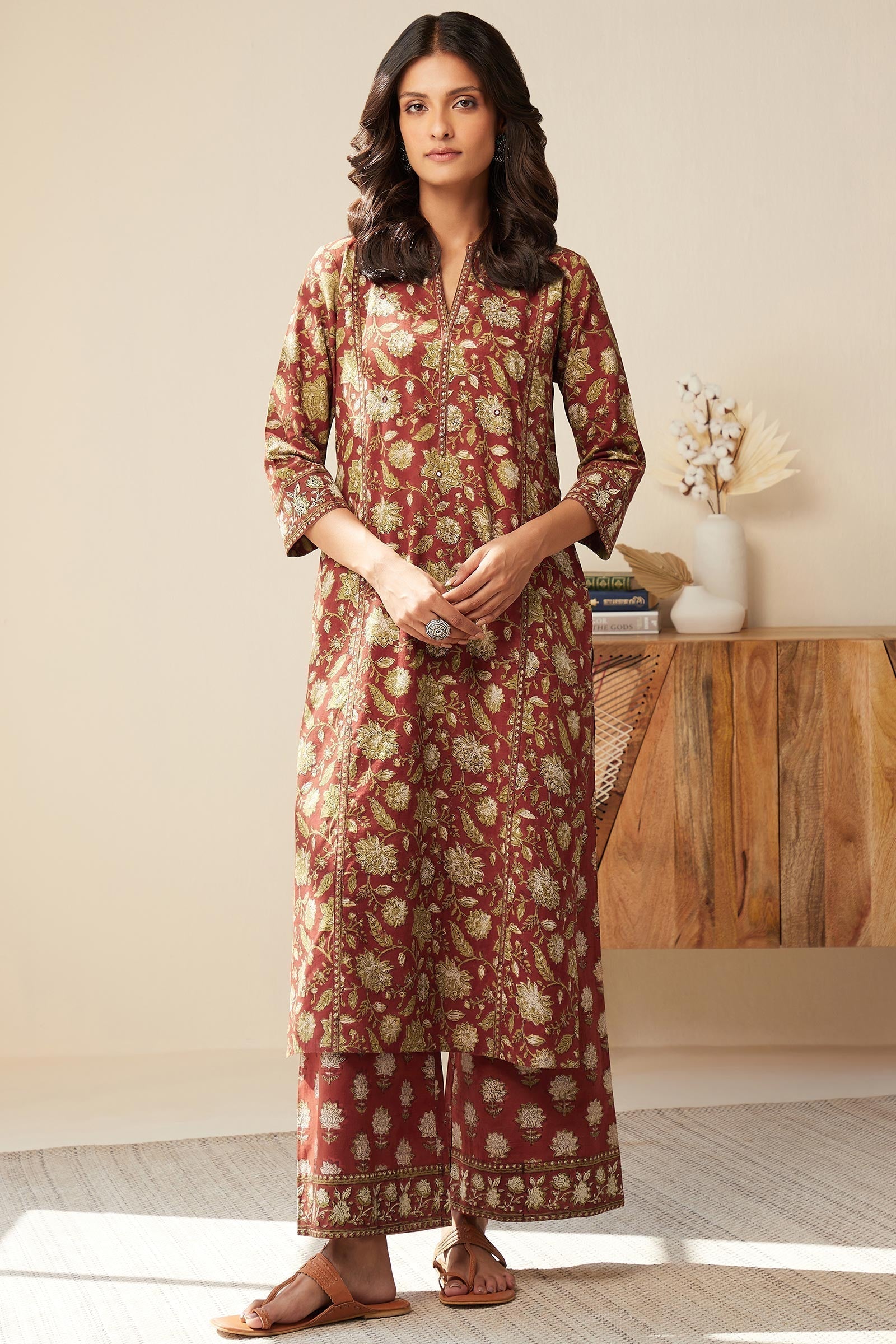 18_1_26.jpg Sehra Zeenat Bagru Kurta - Image 1