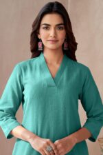 Roza Seher Turquoise Kurta - Image 2