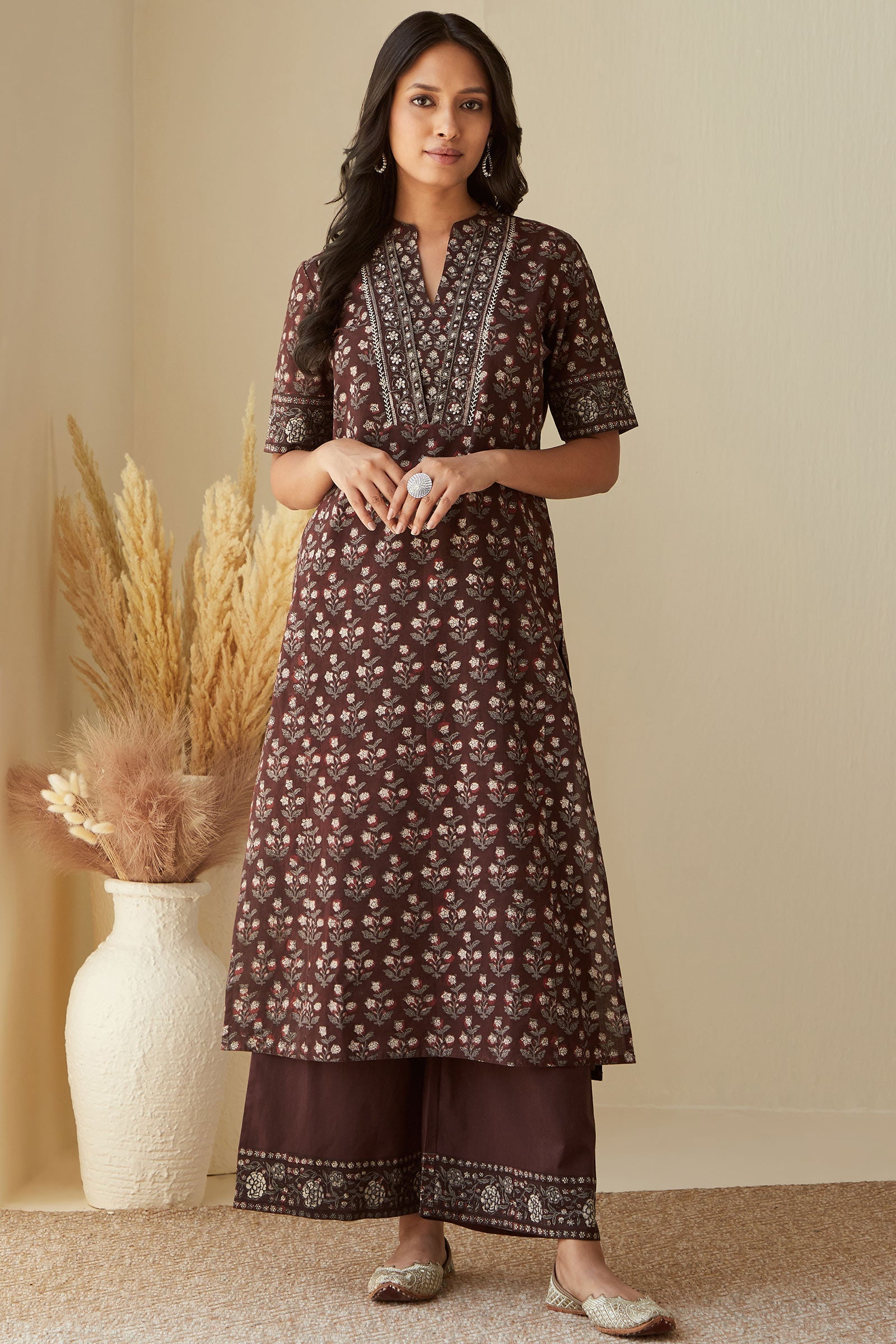 3_180_376.jpg Sehra Maira Bagru Kurta - Image 1