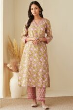 Gauhar Layla Pink Sanganeri Kurta