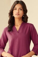 Roza Seher Raspberry Pink Kurta - Image 2