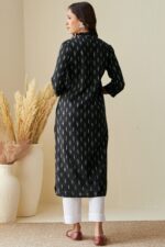 Naadirah Anya Black Ikat Kurta - Image 6