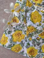 "Marigold" Yellow Hand Block Printed Cotton kurta - Image 3
