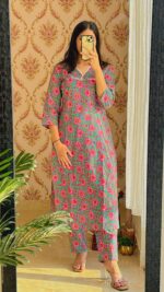 Aasmani Phool Lace Suit Set - Sukoon 3.0 (Slim Fit) - Image 3