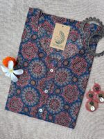 "Roshan" Ajrakh Hand Block Printed  Cotton kurta