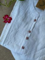 "Nazaakat" White Hand Embroidered Kurta Set(2pc) - Image 3