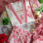 Pink Roses Three piece Cotton Suit Set - Blend of Fun
