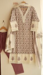 Floral Whispers Embroidered Three-Piece Cotton Suit Set - Blend of Fun - Image 2