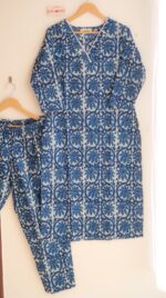 Moonlit Indigo Garden Lace Suit Set - Sukoon 2.0 (Slim Fit) - Image 2
