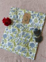 White Green Grey Jaal Cotton Kurta