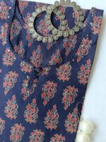 "Neela" ajrakh hand block printed cotton Kurta - Image 3
