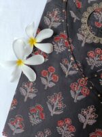 "Sameera" Black hand block printed cotton Kurta-S - Image 2