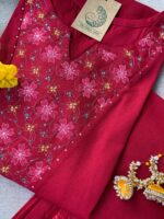 "Mahua" Hand Embroidered Cotton Kurta Set(2pc) - Image 5