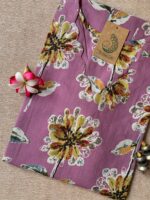 "Shifa" Hand Block Printed Scalloped Cotton kurta - Image 3