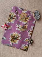 "Shifa" Hand Block Printed Scalloped Cotton kurta