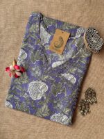 "Shama" Hand Block Printed Angrakha Cotton kurta (S to 5XL)