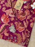 "Suman" Hand Block Printed Angrakha Cotton kurta - Big Size - Image 3