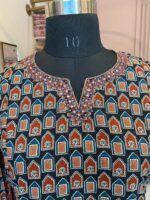 "Jhanroka" Cotton Kurta with Pants (2pc) - Image 7