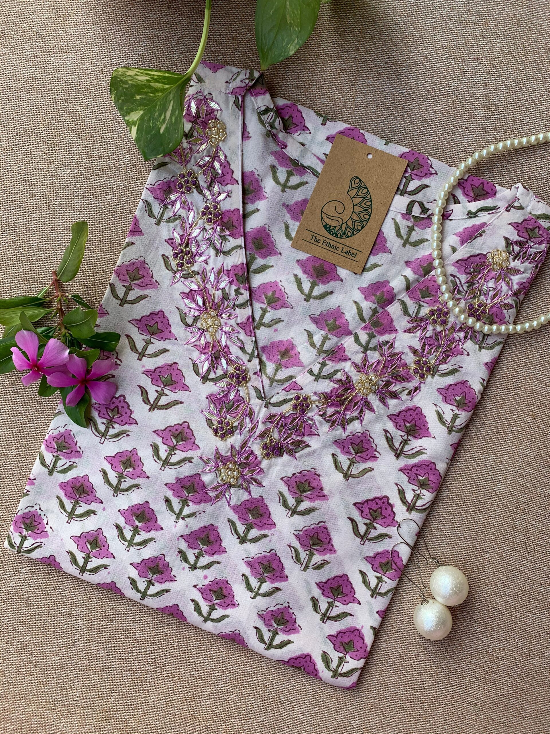 IMG_2253-scaled-1.jpg "Anmol" Hand Work Embellished Cotton kurta - Image 1