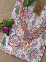 "Aabheri" Hand Work Embellished Cotton kurta - Image 3