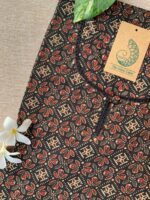 "Sudha" Ajrakh Hand Block Printed Cotton kurta - Image 2