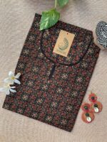 "Sudha" Ajrakh Hand Block Printed Cotton kurta