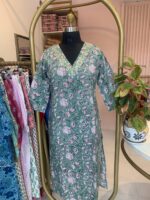 "Darsha" Hand Work Embellished Cotton kurta - Image 4