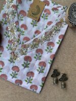 "Aana" Hand Work Embellished Cotton kurta - Image 4