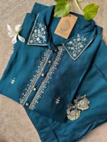 "Tara" Blue Handcrafted Co-ord Set(2 pc)