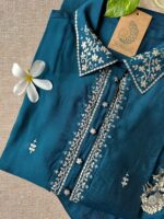 "Tara" Blue Handcrafted Co-ord Set(2 pc) - Image 4