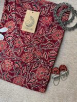 "Ruhee" Maroon Bagru Cotton Kurta - Image 2