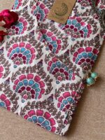 "Orchid" Blue Pink Angrakha Cotton Kurta - M - Image 2