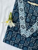 "Maahi" Indigo Hand Block Printed cotton kurta - Image 3