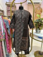 "Noora" Black Ajrakh hand block printed suit set(3 pc) - Image 4