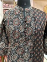 "Noora" Black Ajrakh hand block printed suit set(3 pc) - Image 5