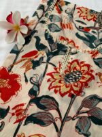 Cream Floral Bird Cotton Kurta - Image 3