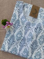 "Silver Spring" Hand Block Printed Cotton Kurta - Image 2