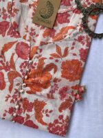 "Paradise" White Orange Cotton Kurta - Image 2