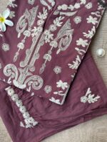 "Farzana" Mauve Hand Embroidered Kurta Set(2pc) - Image 2