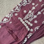 "Farzana" Mauve Hand Embroidered Kurta Set(2pc) - Image 3