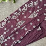 "Farzana" Mauve Hand Embroidered Kurta Set(2pc) - Image 4