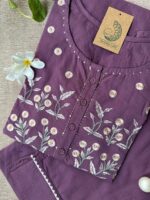 "Lamhe" Embroidered Cotton Kurta Set(2pc) - Image 3