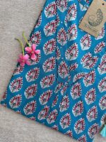 Syona Blue Boota Hand Block Printed Cotton kurta - Image 2