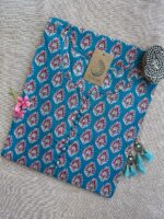 Syona Blue Boota Hand Block Printed Cotton kurta - Image 4