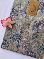 Grey Flaura Jaal Hand Block Printed Cotton Kurta - Image 2