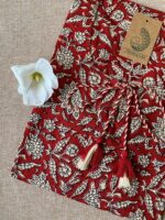 Maroon Bagru Tassel Cotton Kurta - Image 3