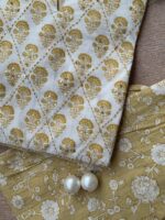 "Nupur" Cotton Kurta Set with Pants and Dupatta- 3pc - Image 2