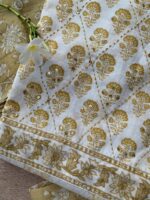 "Nupur" Cotton Kurta Set with Pants and Dupatta- 3pc - Image 3