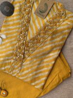 "Ubtan" Hand Embroidered Muslin Kurta Set(2pc) - Image 3